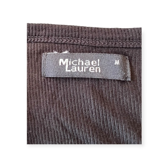 Michael Lauren dress long sleeve black keyhole front mini - Picture 8 of 8